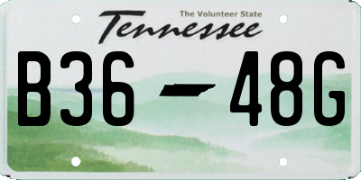 TN license plate B3648G