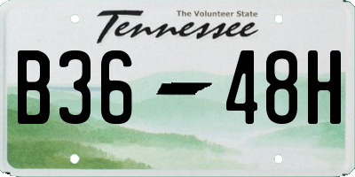 TN license plate B3648H