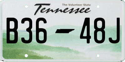 TN license plate B3648J