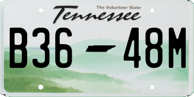 TN license plate B3648M