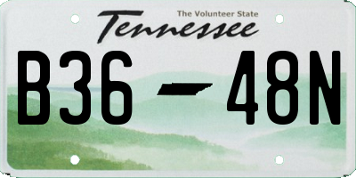 TN license plate B3648N