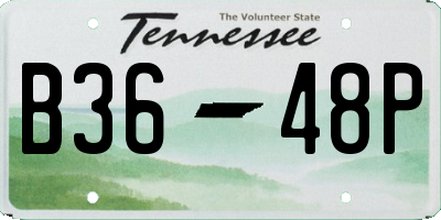 TN license plate B3648P