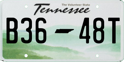 TN license plate B3648T