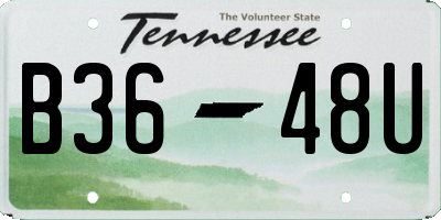 TN license plate B3648U