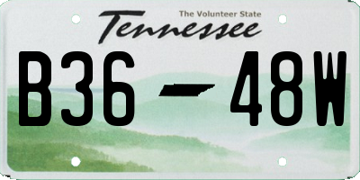 TN license plate B3648W
