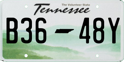 TN license plate B3648Y