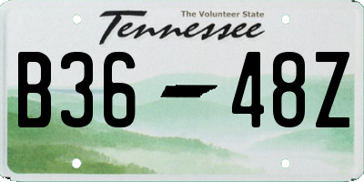 TN license plate B3648Z