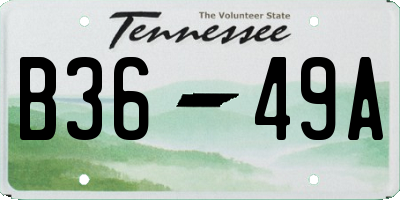 TN license plate B3649A