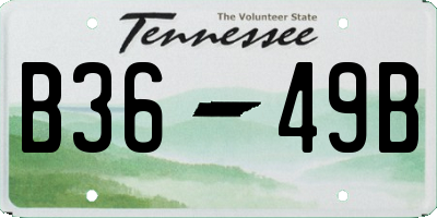 TN license plate B3649B