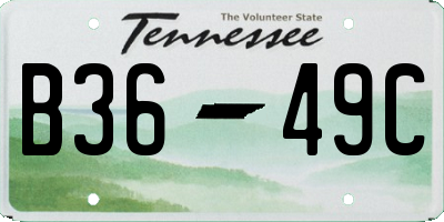 TN license plate B3649C