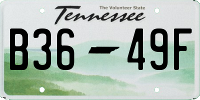 TN license plate B3649F