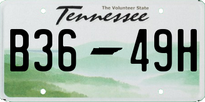 TN license plate B3649H