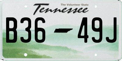 TN license plate B3649J