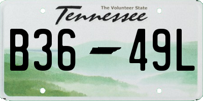 TN license plate B3649L