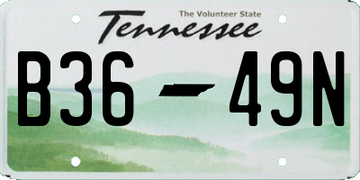 TN license plate B3649N