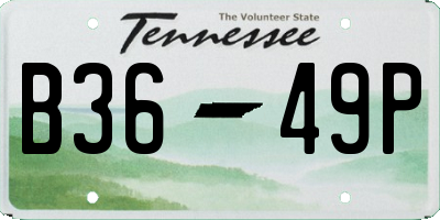 TN license plate B3649P