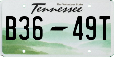 TN license plate B3649T