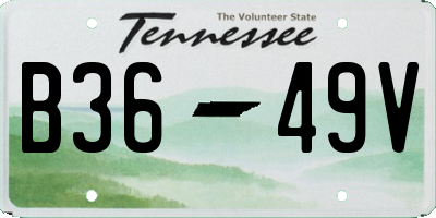 TN license plate B3649V