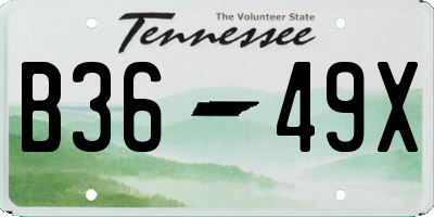 TN license plate B3649X