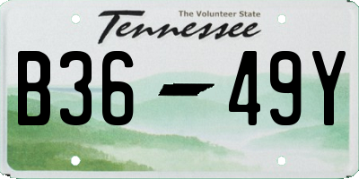 TN license plate B3649Y