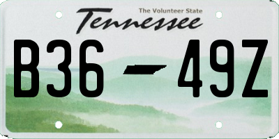 TN license plate B3649Z