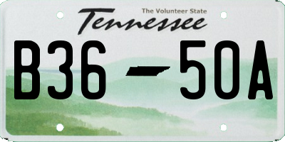 TN license plate B3650A