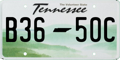 TN license plate B3650C