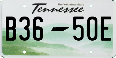 TN license plate B3650E
