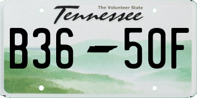 TN license plate B3650F