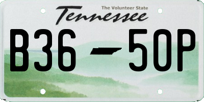 TN license plate B3650P