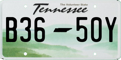 TN license plate B3650Y