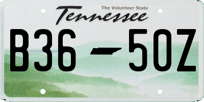 TN license plate B3650Z