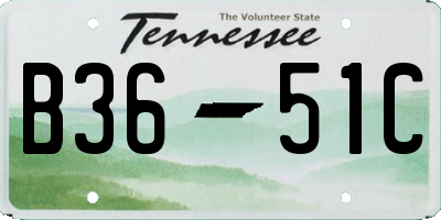 TN license plate B3651C