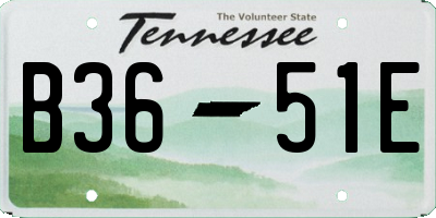 TN license plate B3651E