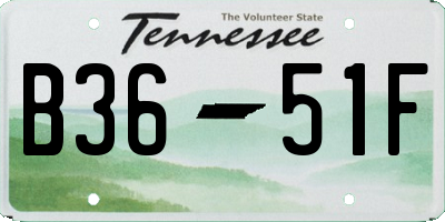 TN license plate B3651F