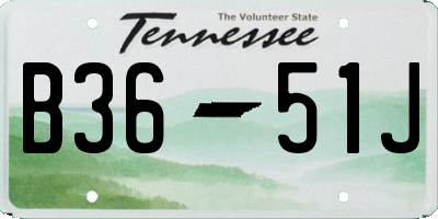 TN license plate B3651J