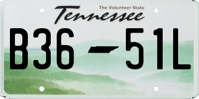 TN license plate B3651L