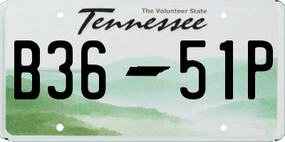 TN license plate B3651P