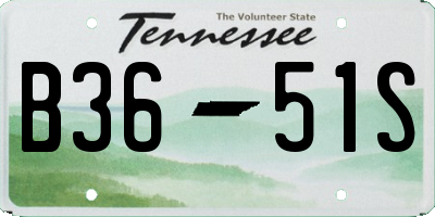 TN license plate B3651S