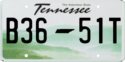 TN license plate B3651T