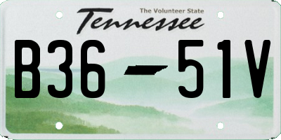 TN license plate B3651V
