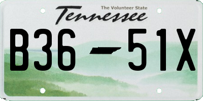 TN license plate B3651X