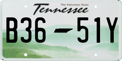 TN license plate B3651Y