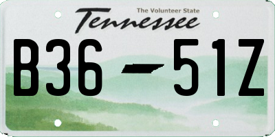 TN license plate B3651Z