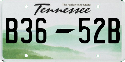 TN license plate B3652B