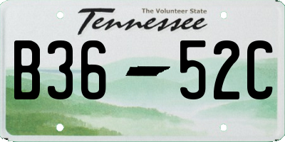 TN license plate B3652C