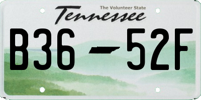 TN license plate B3652F