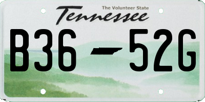 TN license plate B3652G