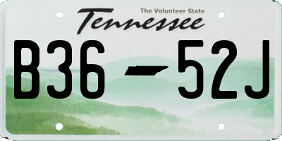TN license plate B3652J