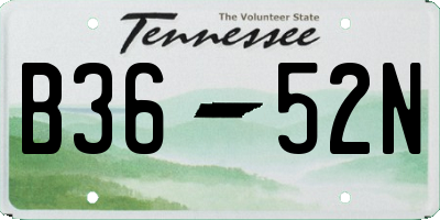 TN license plate B3652N